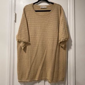 Gold knit tunic shirt
